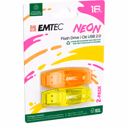 Emtec C410 Neon lecteur USB flash 16 Go USB Type-A 2.0 Orange, Jaune