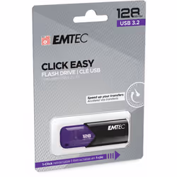 Emtec Click Easy lecteur USB flash 128 Go USB Type-A 3.2 Gen 1 (3.1 Gen 1) Noir, Violet