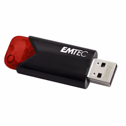 Emtec Click Easy, 256 Go, USB Type-A, 3.2 Gen 1 (3.1 Gen 1), Sans capuchon, Noir, Rouge