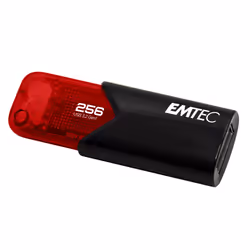 Emtec Click Easy lecteur USB flash 256 Go USB Type-A 3.2 Gen 1 (3.1 Gen 1) Noir, Rouge