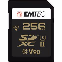 Emtec SpeedIN Pro+, 256 Go, SDXC, Classe 10, UHS-II, 300 Mo/s, 270 Mo/s