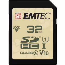 Emtec SD UHS-I V30/V10 OUTDOOR, 32 Go, SDHC, Classe 10, UHS-I, 90 Mo/s, 20 Mo/s