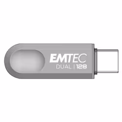 Emtec D280 Dual lecteur USB flash 128 Go USB Type-A / USB Type-C 3.2 Gen 1 (3.1 Gen 1) Argent