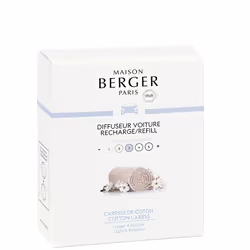 Maison Berger Paris Caresse de Coton, Musc, Fleur d'oranger, Beige, Vitrocéramique, Coton, 2 pièce(s), Boîte