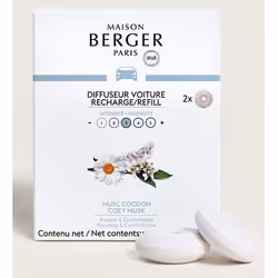 Maison Berger Paris MB7825, Tampon aromatique, Camomille, Orange, Musc blanc, Couleur marbre, Blanc, 2 pièce(s)