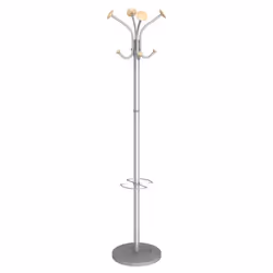 Alba PMVIENA, Colonne, Plastique, Acier, Bois, 8 crochet(s), Argent, Métal / Bois, Adultes