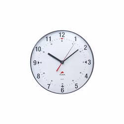 Alba HORCLAS, Mur, Horloge à quartz, Rond, Gris, Argent, Acrylonitrile-Butadiène-Styrène (ABS), Aluminium, Adultes