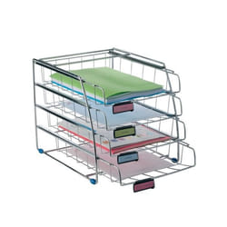 Alba COR4F bac de rangement de bureau Chrome, Élastomère, Plastique Argent
