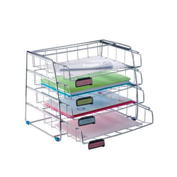 Alba COR4I bac de rangement de bureau Chrome, Élastomère, Plastique Argent