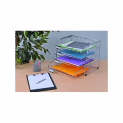 Alba COR4I bac de rangement de bureau Chrome, Élastomère, Plastique Argent