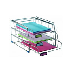 Alba COR3F bac de rangement de bureau Chrome, Élastomère, Plastique Argent