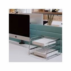 Alba COR3F bac de rangement de bureau Chrome, Élastomère, Plastique Argent