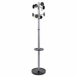 Alba PMSTAN3 M, Colonne, Acier, 8 crochet(s), Gris, Plastique, Noir