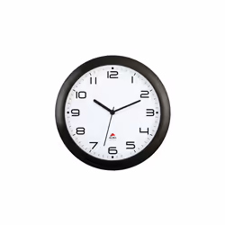 Alba HORNEW N, Mur, Horloge à quartz, Rond, Noir, Aluminium, Verre, Plastique, Adultes