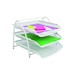 Alba MESHTRAY3 BC bac de rangement de bureau Acier Blanc