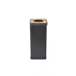 Alba PBCORBN J poubelle 50 L Carré Acrylonitrile-Butadiène-Styrène (ABS), Acier Noir