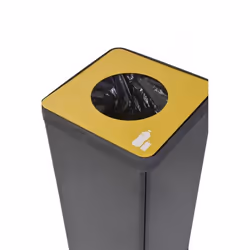 Alba PBCORBN J poubelle 50 L Carré Acrylonitrile-Butadiène-Styrène (ABS), Acier Noir