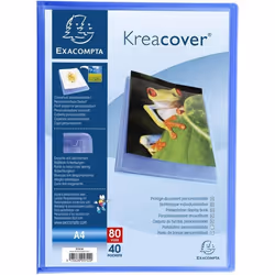 Porte-vues - 80 vues - 40 pochettes - Couverture personnalisable - Bleu - Exacompta