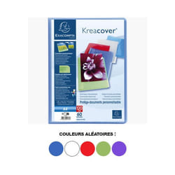 Exacompta KreaCover Chromaline Porte document personnalisable 60 compartiments 120 vues A4 bleu violet rouge vert cristal