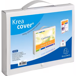Exacompta Valisette à poignée amovible polypropylène opaque 8/10e Krea Cover - 24x32cm, Polypropylène (PP), Blanc, A4, 350 fe ...
