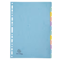 Intercalaires carton A4 12 touches EXACOMPTA Aquarel pastel