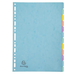 Intercalaires carton A4 12 touches EXACOMPTA Aquarel pastel