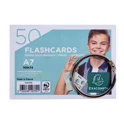 Exacompta 10330E, Bleu, Vert, Rose, Blanc, Jaune, A7, Papier, Papier ligné, 205 g/m², 105 mm