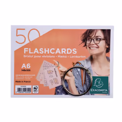 Exacompta 10340E, Bleu, Vert, Rose, Blanc, Jaune, A6, Papier, Papier ligné, 205 g/m², 148 mm