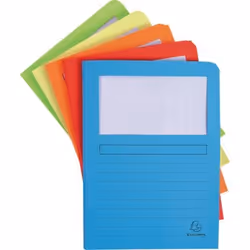 Exacompta Pack of 50 Window Folders, Porte-documents, A4, Carton, Bleu, Vert, Orange, Rouge, Jaune, Mat, Portrait
