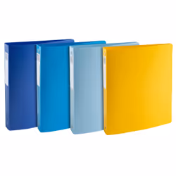 Exacompta BeeBlue, A4, Anneau rond, Rangement, Polypropylène (PP), Bleu, Bleu foncé, Turquoise, Jaune, 3 cm