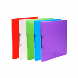 Exacompta 54198E, A4, Polypropylène (PP), Bleu, Vert, Rouge, Transparent, Violet, 140 feuilles, 1,5 cm, 2 cm