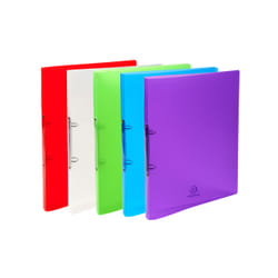 Exacompta 54198E classeur à anneaux A4 Bleu, Vert, Rouge, Transparent, Violet