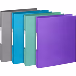 Exacompta TEKSTO, Porte-documents, A4, Carton, Vert, Gris, Violet, Turquoise, Satin, Portrait