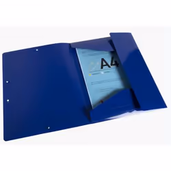 Exacompta Chemise À Élastiques 3 Rabats Polypropylène Recyclé Beeblue - A4 - Bleu Marine - Nouveauté