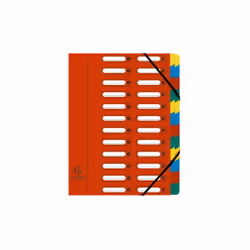 Exacompta 55245E intercalaire de classement Onglet avec index numérique Carton Multicolore, Rouge