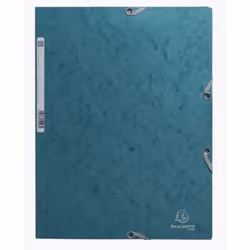 Exacompta Chemise à élastiques 3 rabats carte lustrée 400g/m2 skandi - bleu pacifique - nouveauté, Chemise à rabats, A4, Cart ...