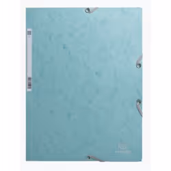 Exacompta Chemise à élastiques 3 rabats carte lustrée 400g/m2 skandi - bleu givré - nouveauté, Chemise à rabats, A4, Carton c ...
