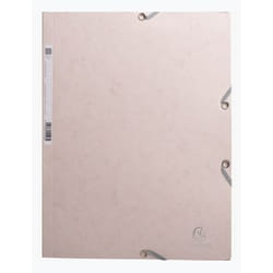 Exacompta Chemise à élastiques 3 rabats carte lustrée 400g/m2 skandi - nude - nouveauté