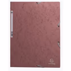 Exacompta Chemise à élastiques 3 rabats carte lustrée 400g/m2 skandi - vieux rose - nouveauté, Chemise à rabats, A4, Carton c ...