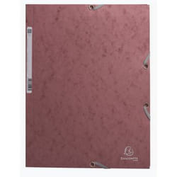Exacompta Chemise à élastiques 3 rabats carte lustrée 400g/m2 skandi - vieux rose - nouveauté