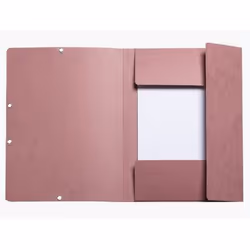 Exacompta Chemise à élastiques 3 rabats carte lustrée 400g/m2 skandi - vieux rose - nouveauté