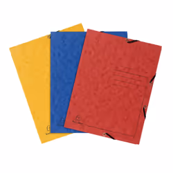 Exacompta 55432E, Flap folder, A4, Carton, Bleu, Rouge, Jaune, 250 feuilles, 355 g/m²