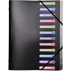 EXACOMPTA Trieur 24x32cm Polypropylène 12 Compartiments Noir