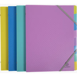 Exacompta 56190E intercalaire de classement Dossier de dessin Polypropylène (PP) Bleu, Rose, Turquoise, Jaune