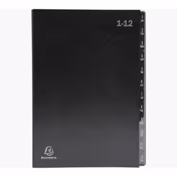 Exacompta 57012E, Porte-documents, A4, Carton, Noir, 250 mm, 330 mm