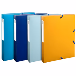 Exacompta BeeBlue, Flap folder, A4, Polypropylène (PP), Bleu, Bleu clair, Turquoise, Jaune, 350 feuilles, 4 cm