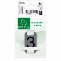 Exacompta 67183E lettre et chiffre autocollants Gris Numéro - Vue supplémentaire 2