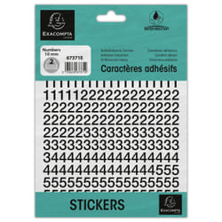 Exacompta 67371E lettre et chiffre autocollants Noir Numéro, symbole