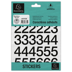 Exacompta 67372E lettre et chiffre autocollants Noir Numéro, symbole