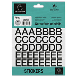 Exacompta 67375E lettre et chiffre autocollants Noir Lettre, symbole